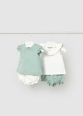 Conjunto 4 piezas cuello volante