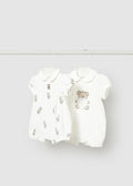 Set 2 pijamas cortos bordados